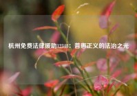 杭州免费法律援助12348：普惠正义的法治之光