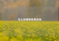 怎么找律师免费咨询