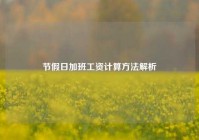 节假日加班工资计算方法解析