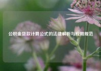 公积金贷款计算公式的法律解析与应用规范