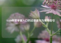 12450网警举报入口的法律意义与使用指引