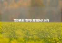 民政局有打好的离婚协议书吗