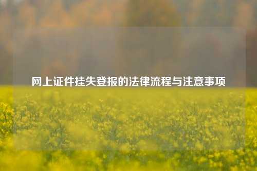网上证件挂失登报的法律流程与注意事项