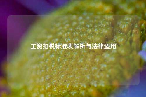 工资扣税标准表解析与法律适用
