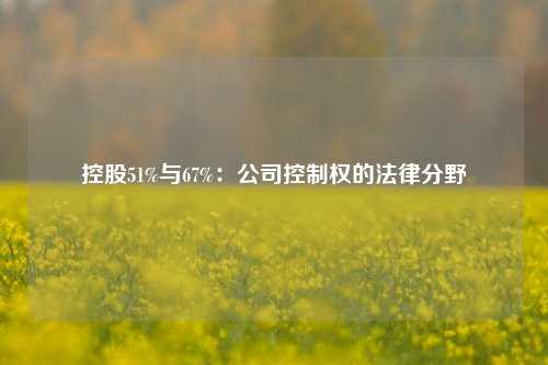 控股51%与67%：公司控制权的法律分野