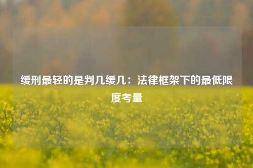 缓刑最轻的是判几缓几：法律框架下的最低限度考量