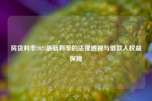 房贷利率2023最新利率的法律透视与借款人权益保障