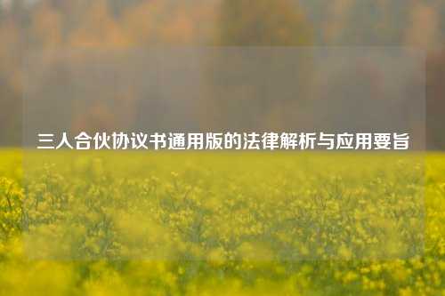三人合伙协议书通用版的法律解析与应用要旨